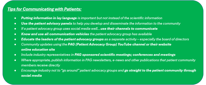 graphic with Tips for Communicating with patients