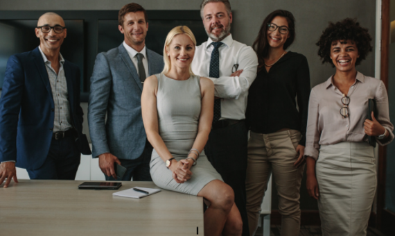 a diverse group of professional men and women